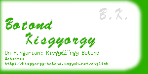 botond kisgyorgy business card